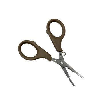 携帯に便利な小型サイズのフィッシングプライヤー(ブラウン/ 先曲がり)